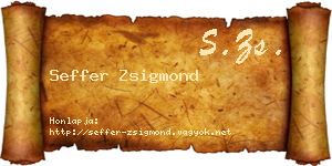 Seffer Zsigmond névjegykártya